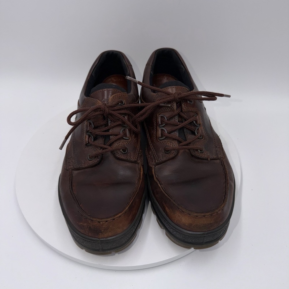 Ecco Track 25 Shoes Men's 44 / 10 Brown Leather Gore-Tex Lug Moc Toe Hiking - Picture 3 of 8